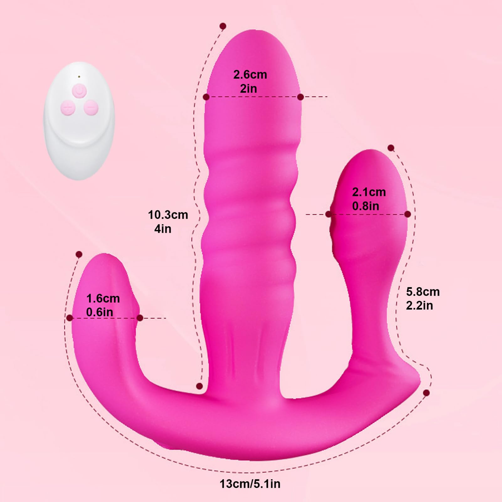 Vibrating Panties Wearable Vibrator Thrusting Dildos Anal Vibrators with Remote Control 3 in 1 with 3 Thrust Modes 10 Vibration Modes G-Spot Butterfly Vibrator for Women Couples Adult Sex Toys