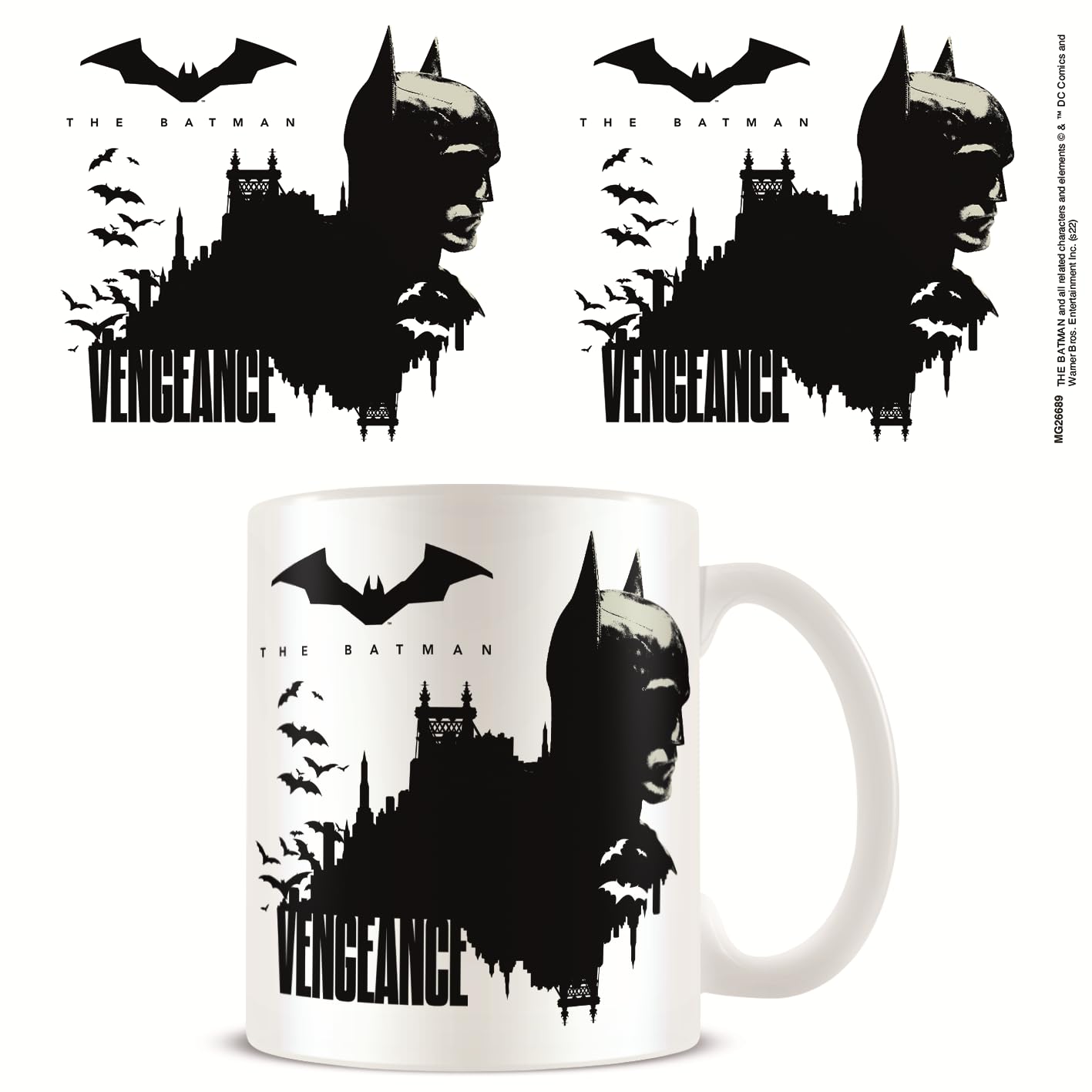Pyramid International White The Batman Mug (Gotham Design) 11Oz Ceramic Mug In Presentation Gift Box - Official Merchandise,