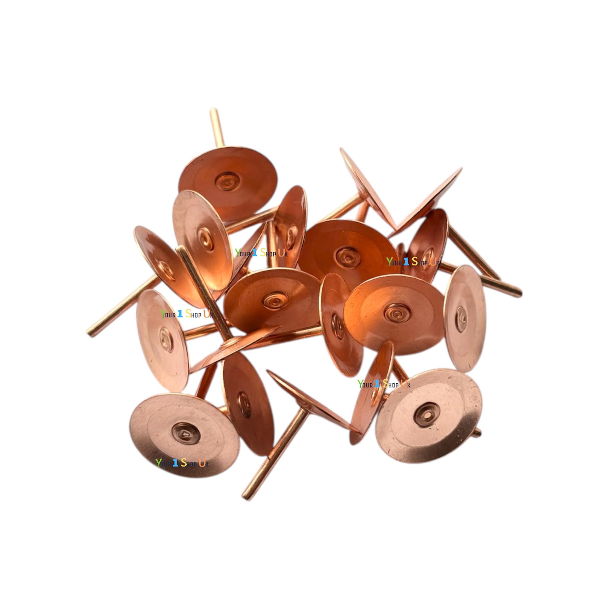 Copper Disc Rivets for Slate Roof, 20mm Long x 0.4mm Thick, Corrosion Resistant, Prevents Wind Uplift, Pack of 20, 50, 100, 250 &1000 (20, Copper)