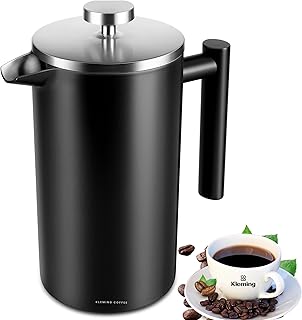 Kleming coffee |cafeteira de prensa francesa com parede dupla em aço