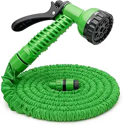 Mangueira Mágica Extensível, Retrátil, 5m até 15m com Esguicho 7 Funções e Conectores em Metal Resistente