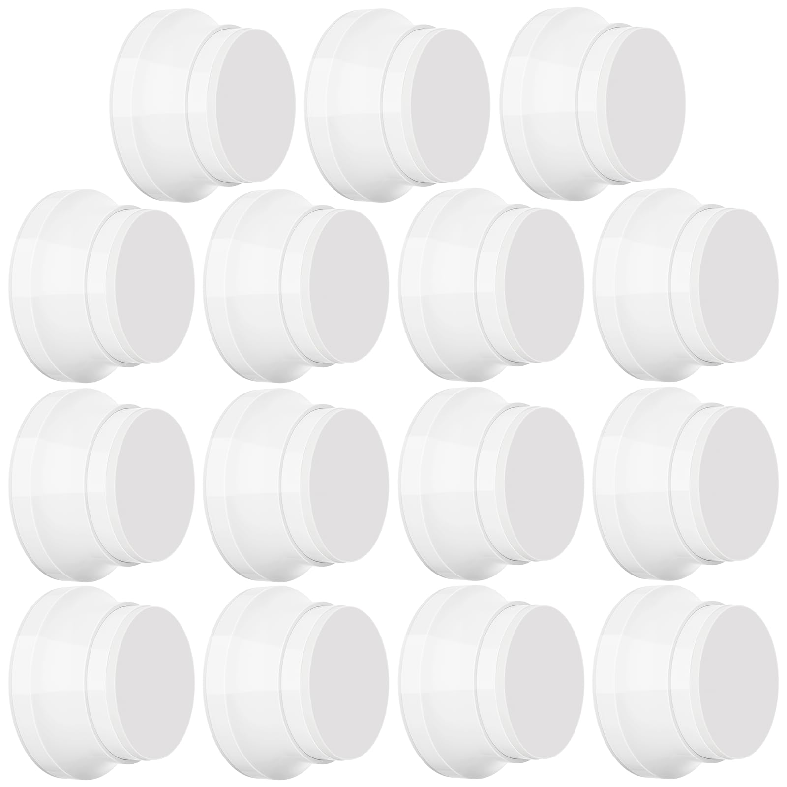 15 topes de puerta para pared, protector de pared de 1.65 x 0.9 pulgadas con silicona y aleación de aluminio, adhesivo y montaje de tornillo para paredes del hogar y la oficina, color blanco