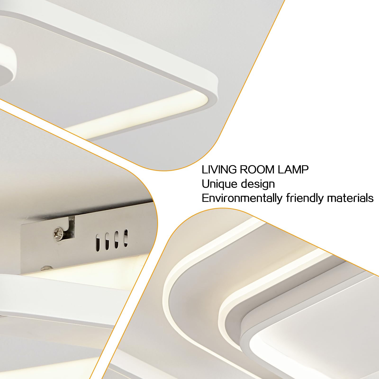 Plafoniera LED Dimmerabile 65cm, 45W Moderna Lampada da Soffitto con Telecomando, Stufenlos 2800-6000K Ceiling Light per Soggiorno, Dormitorio, Camera, Cucina- Bianco