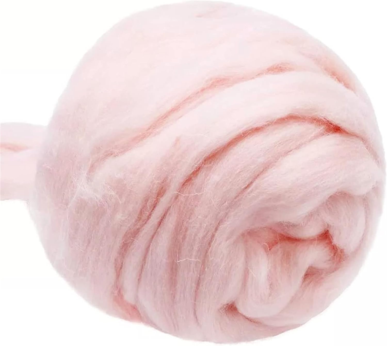 Double Knitting 3.53oz Meat Pink Wool Roving Yarn, Wool Felting Supplies,Pure Wool, Chunky Yarn, Spinning Wool Roving for Felting DIY