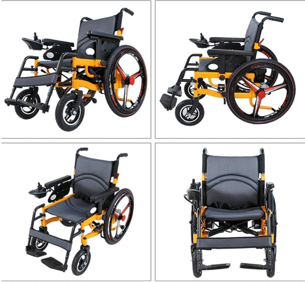 Sedia a rotelle elettrica Deluxe Pieghevole Sedia a rotelle elettrica Sedia a rotelle Leggera per Anziani disabili a Quattro Ruote Automatica Intelligente Potente a Doppio Motore