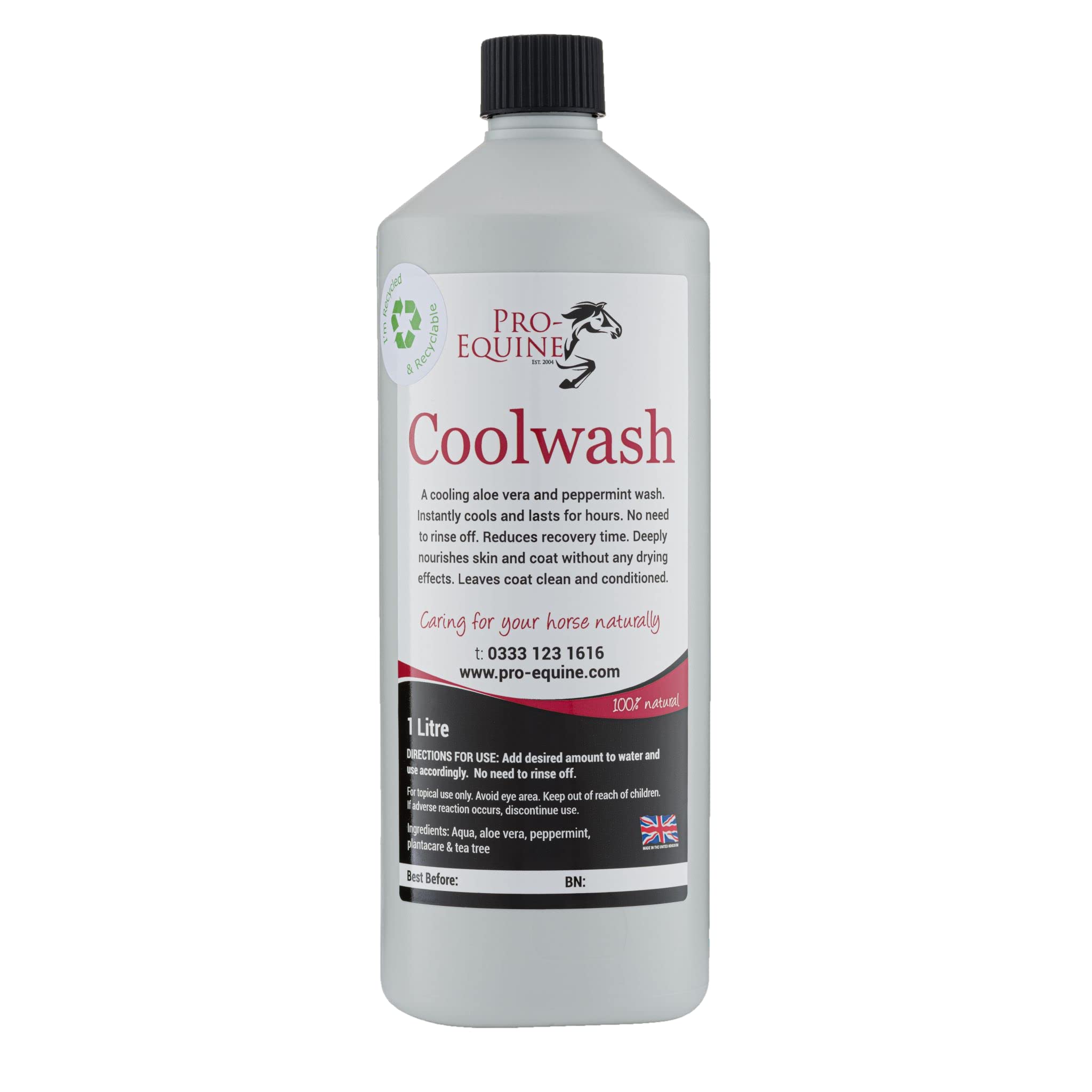 Pro-Equine COOLWASH AWARD WINNING NON-RINSE COOLING AID FOR HORSES 1 LITRE