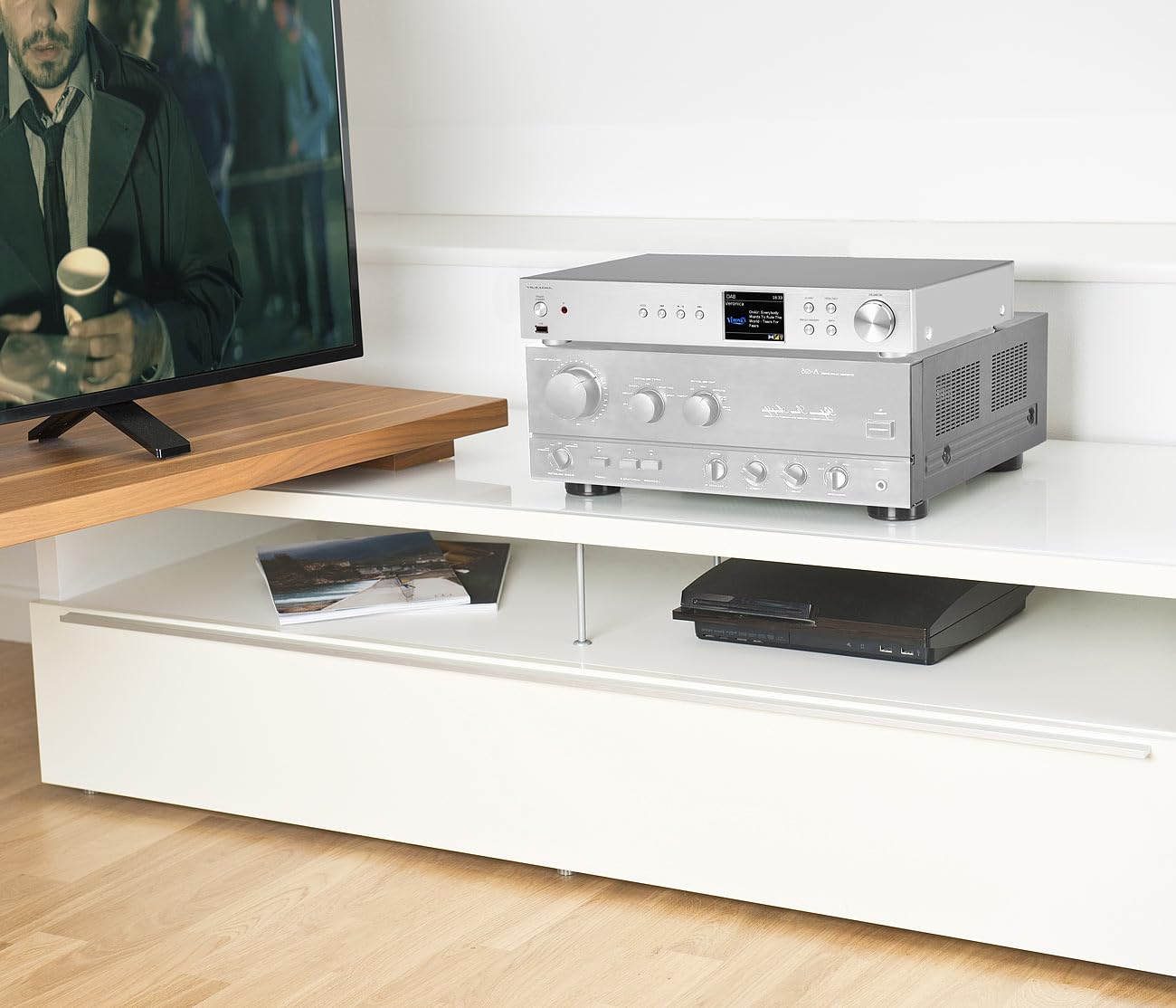 VR-Radio Internet Tuner: Digitaler WLAN-HiFi-Tuner, Internetradio, DAB+, Bluetooth, Silber (DAB für Stereoanlage, Receiver mit Internetradio, Music)