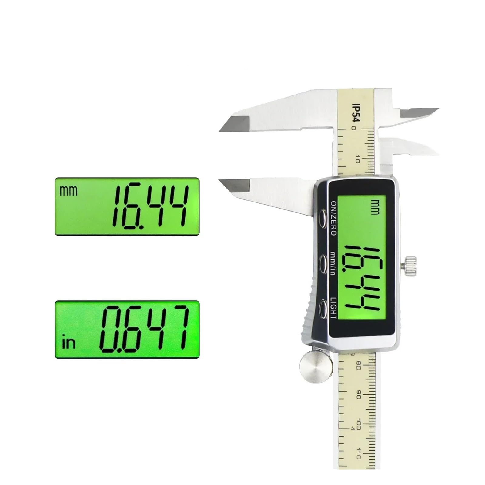 Digitaler Messschieber mit Hintergrundbeleuchtung, 0–6 Zoll/0–150 mm, elektronischer Messschieber, Messwerkzeug, digitaler Mikrometer mit großem LCD-Bildschirm(0-150mm)