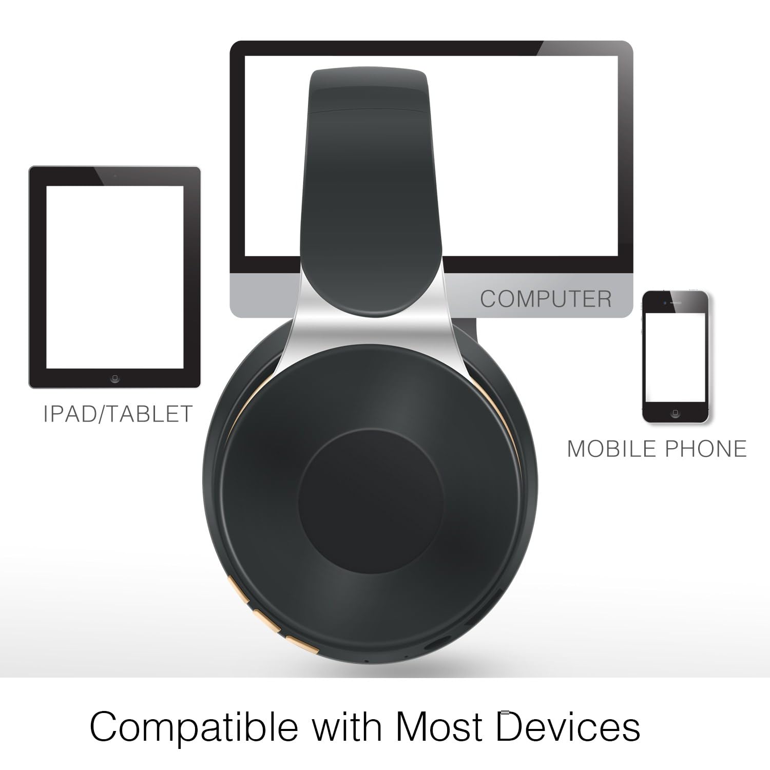 RAT TAIL Auriculares Bluetooth, cómodos auriculares inalámbricos estéreo con micrófono, orejeras suaves/plegables/radio SD/TF/FM, tiempo de reproducción de 20 horas, ideal para