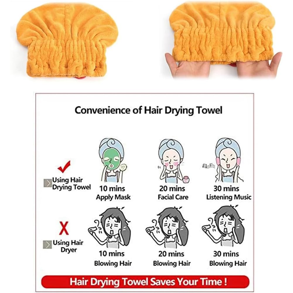 NNBWLMAEE Toalla de pelo súper absorbente para cabello mojado, toalla de microfibra para el cabello, toalla de microfibra suave para el cabello, toalla de secado rápido, turbante para el cabello,