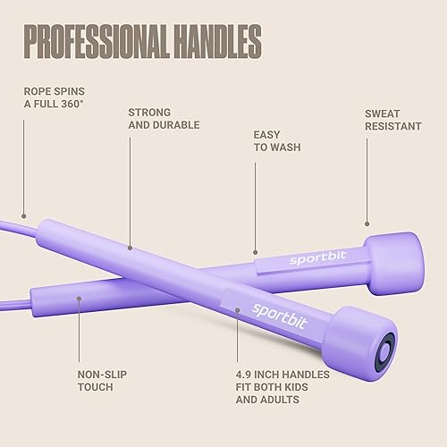 Miniatura 4 de SPORTBIT Cuerda de saltar ajustable para fitness, cuerda de salto para mujeres, hombres. Cuerda de saltar para entrenamiento, boxeo, ejercicio.