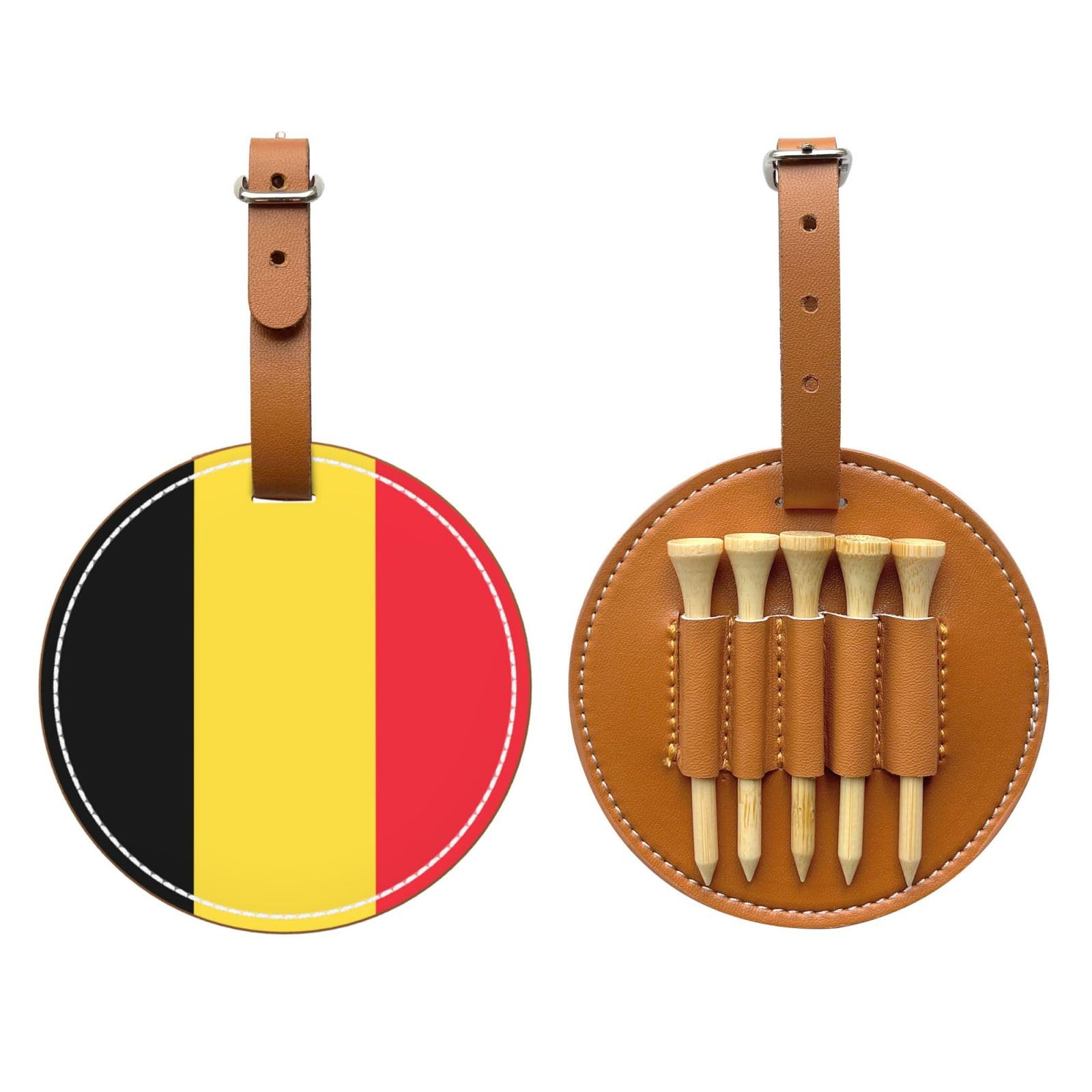 WXXWXD Flag of Belgium Printed Golf Tee Storage Bag - Portable Storage, Easily Organize Tees