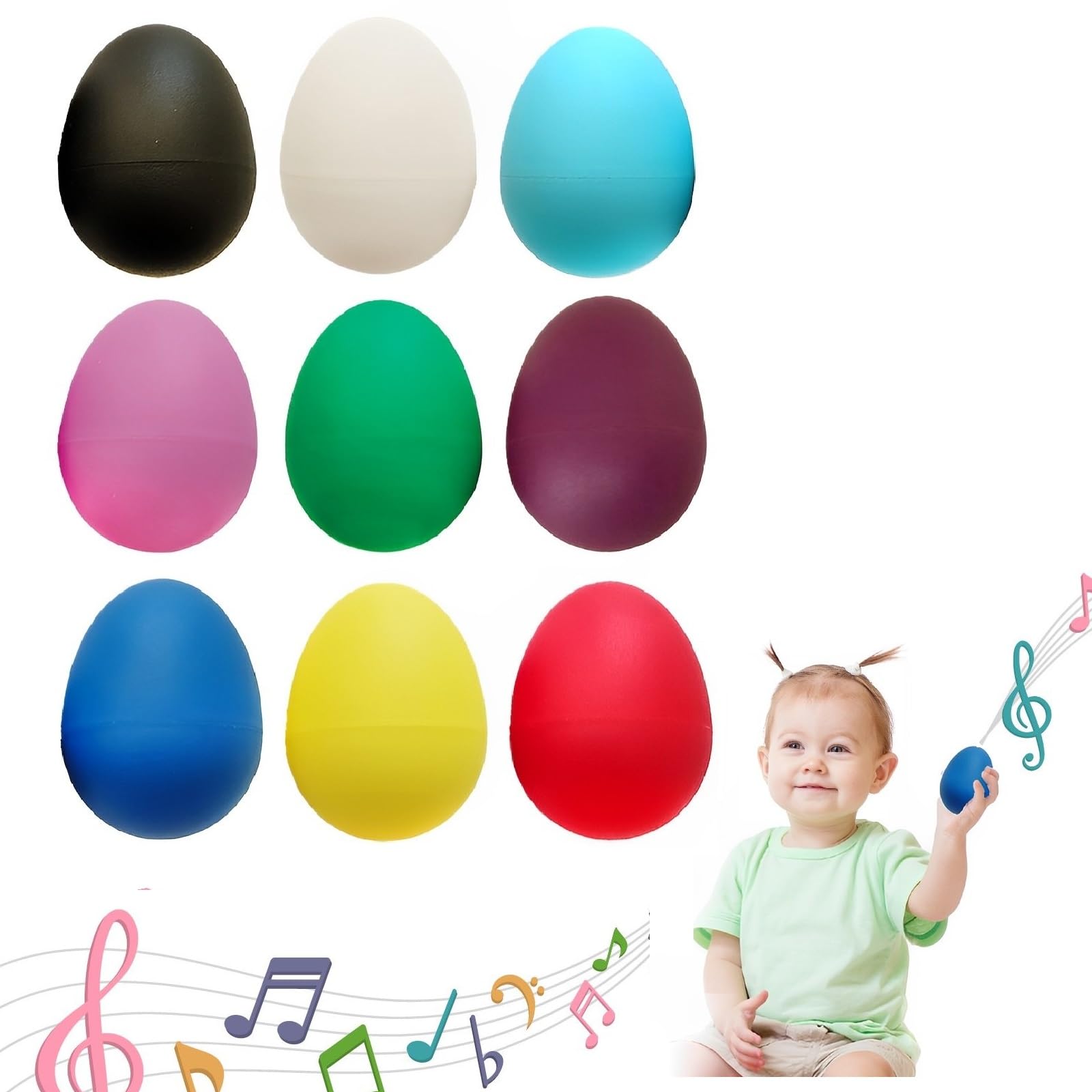 Uova Musicali Shaker Per Bambini - 6 Pezzi Colorati, Maracas Per Educazione Musicale - Foto 8