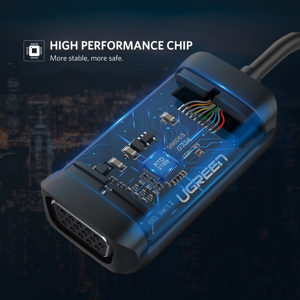 Adaptador USB-C A VGA - Compatible Con MacBook Pro, Air, Surface Book, Chromebook, Galaxy S8/S9, Huawei Mate 10 Y Otros