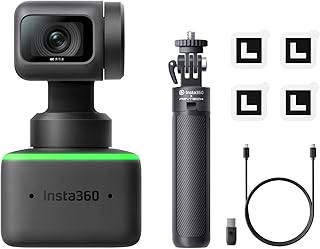 Insta360 Link Tripod Kit - PTZ 4K Webcam with 1/2" Sensor, AI Tracking, Gesture Control, HDR, Noise-Canceling Microphones, Specialized Modes, Webcam for Laptop, Video Camera for Video Calls