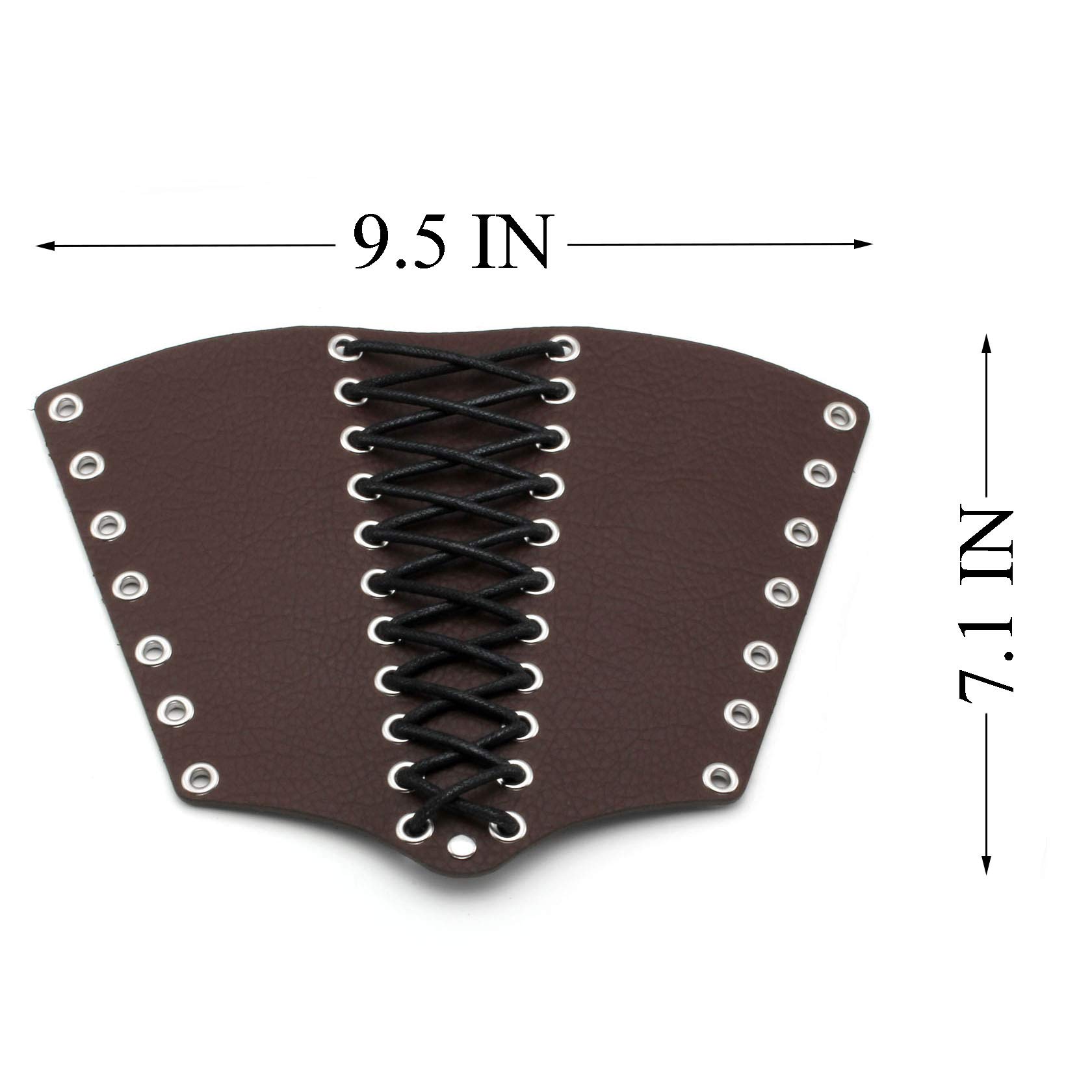 MILAKOO 2 pezzi guanti da braccio per uomo steampunk armatura polsino PU polsini in pelle per costume