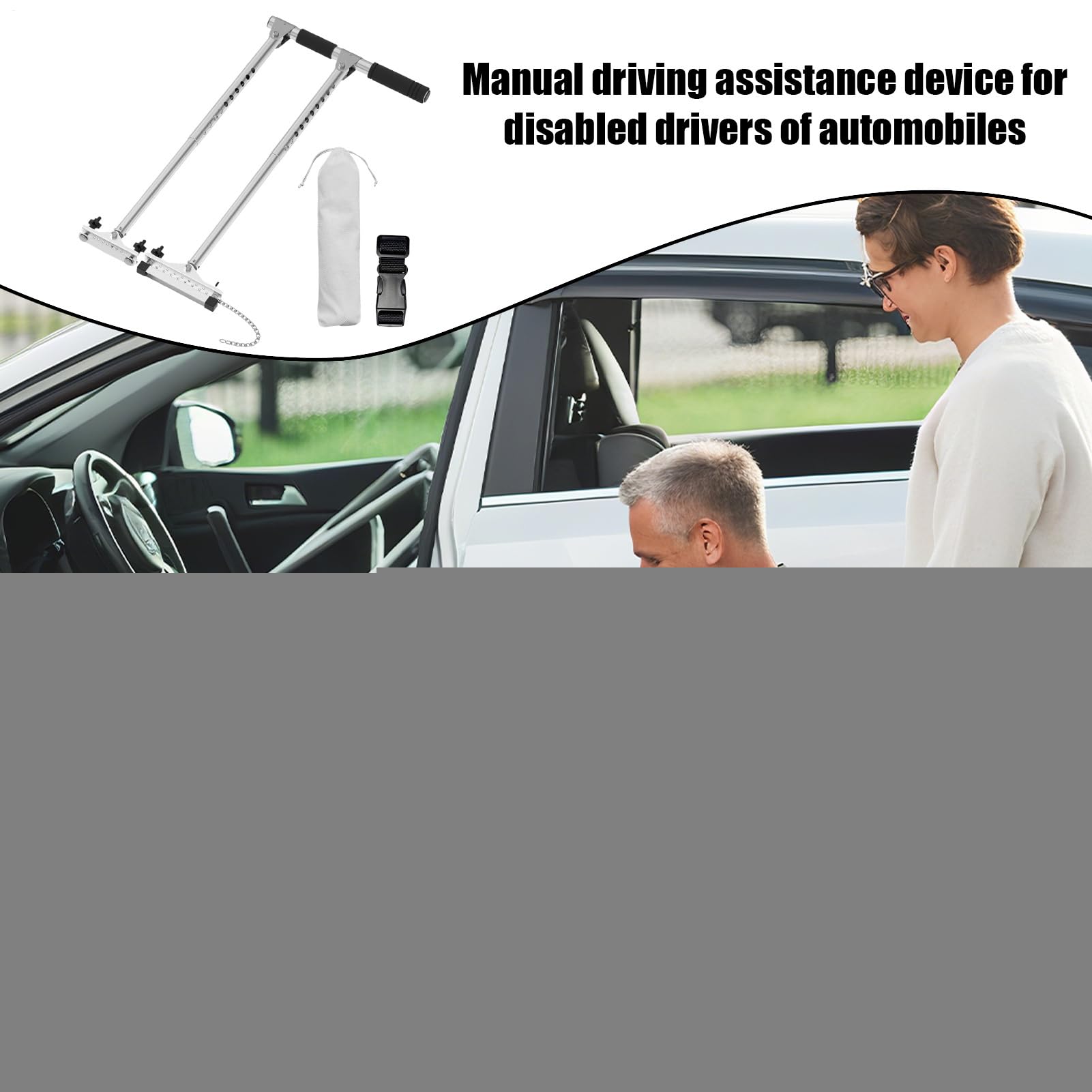 Handicap - Dispositivo di assistenza alla guida, comandi manuali portatili per auto, per pazienti, feriti, disabili, anziani, anziani, quotidiani, veicoli, berlina, pendolari SUV quotidiani