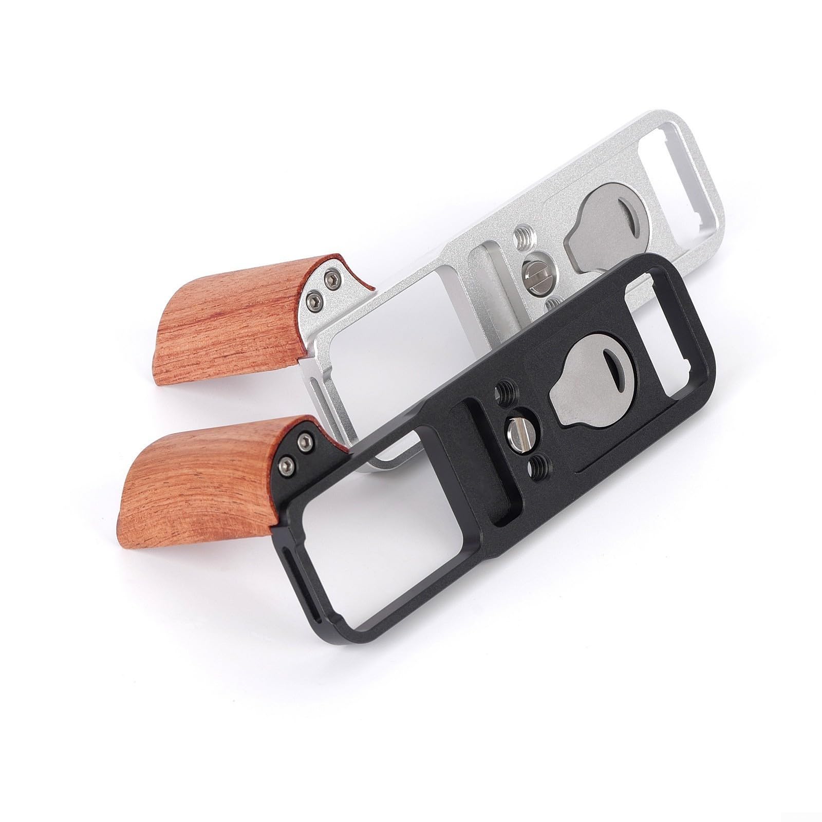 Impugnatura in legno per fotocamera Fuji XE5, staffa a L leggera in lega di alluminio con base compatibile con Svizzera, manico in palissandro, imbottitura antiscivolo, custodia per chiave magnetica