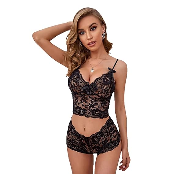 Buy Kocktale Net Lingerie Set Honeymoon Dress Transparent Net Lingerie Hot  u0026 Sexy Night Dress Couple Romance Dress Hot Lingerie Set Babydoll Lingerie  Push Up Solid Lingerie - LACE (Small, Black) at