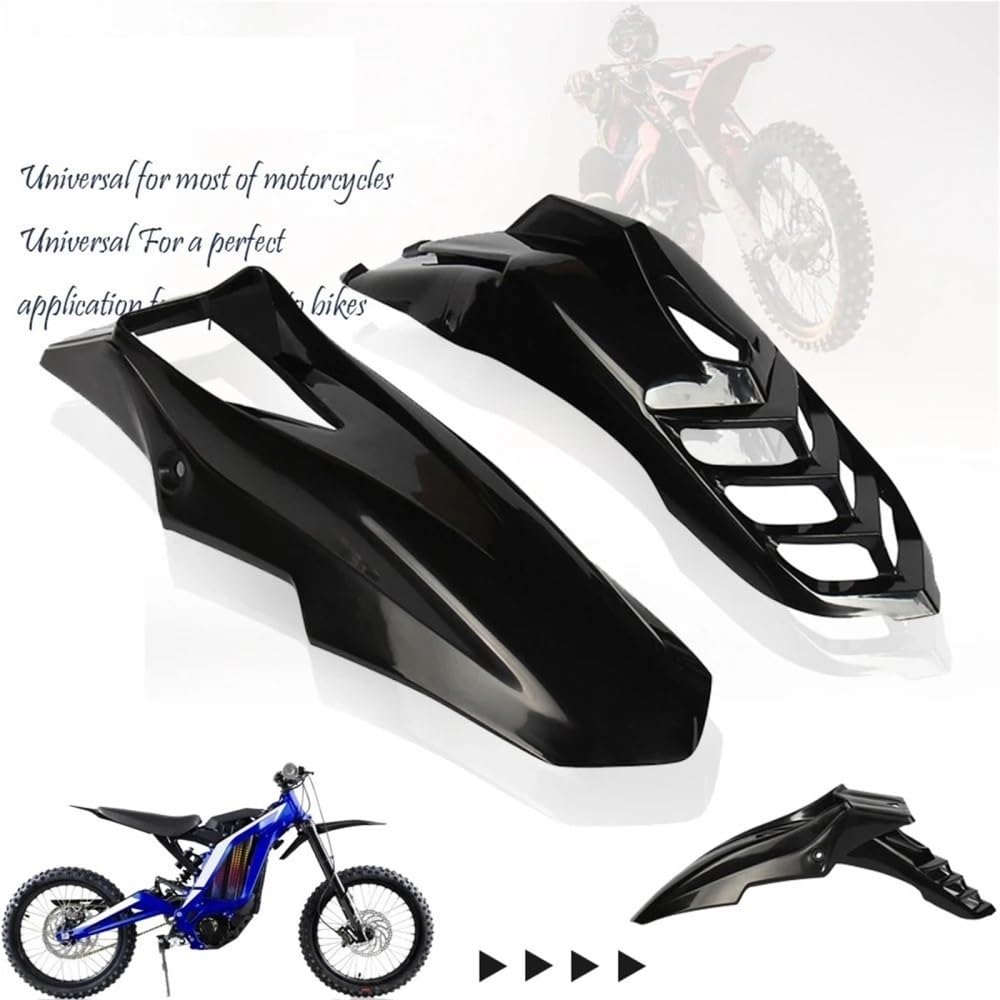 Koło przedłużenie błotnika Przedni błotnik motocykla pasuje do KX CR XR RM WR Kayo Apollo Bse Xmotos Shineray Dirt Bikes uniwersalne Błotnik zmodyfikowana(Black white)
