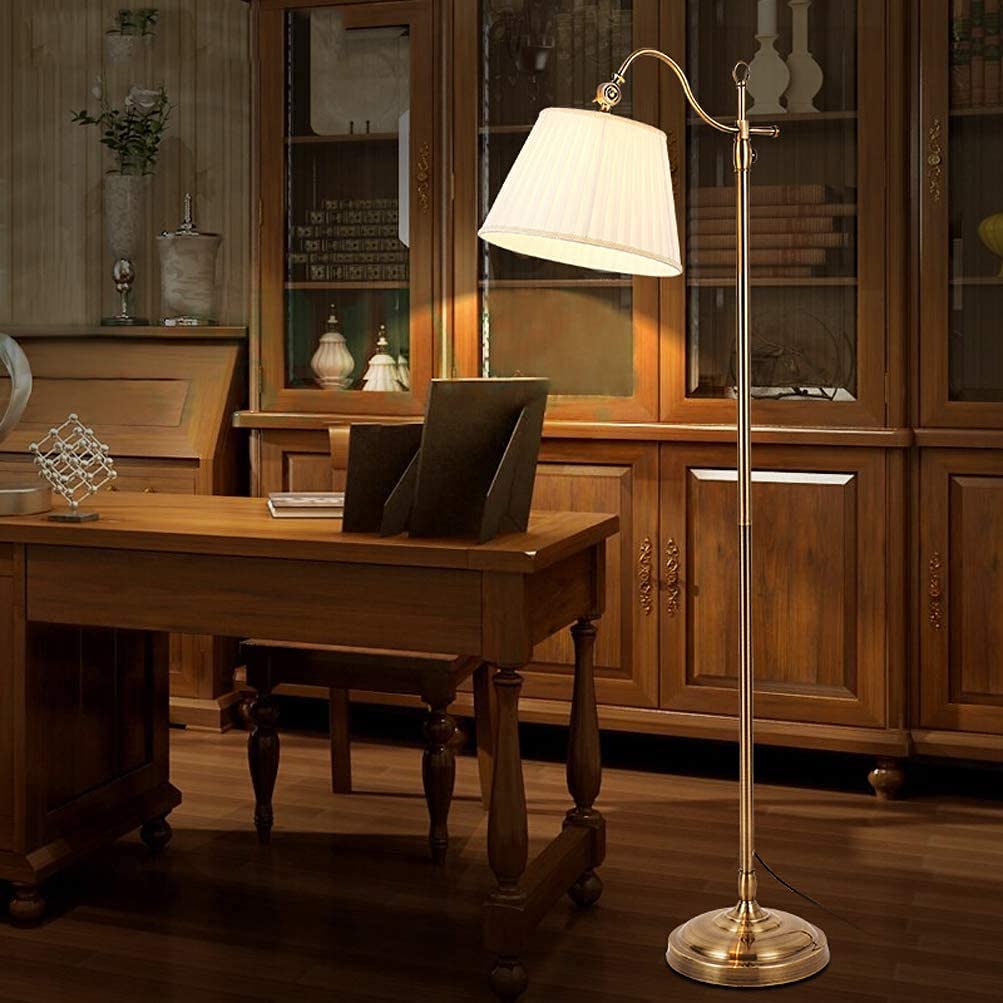 ACMHNC Lampadaire Sur Pied Salon, Lampe Sur Pied Vintage Dimmable avec Télécommande, 3000k-6000k, E27 Lampadaire Salon Doré avec