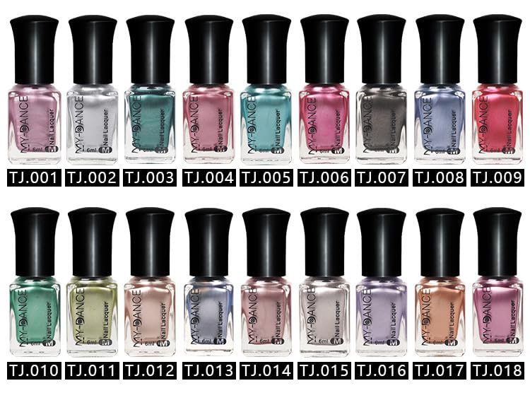 Miniatura 4 de Esmalte de uñas cromado de 18 colores, 0.2 fl oz, barnices metálicos con efecto espejo, esmalte de uñas de metal de larga duración, no pelable,