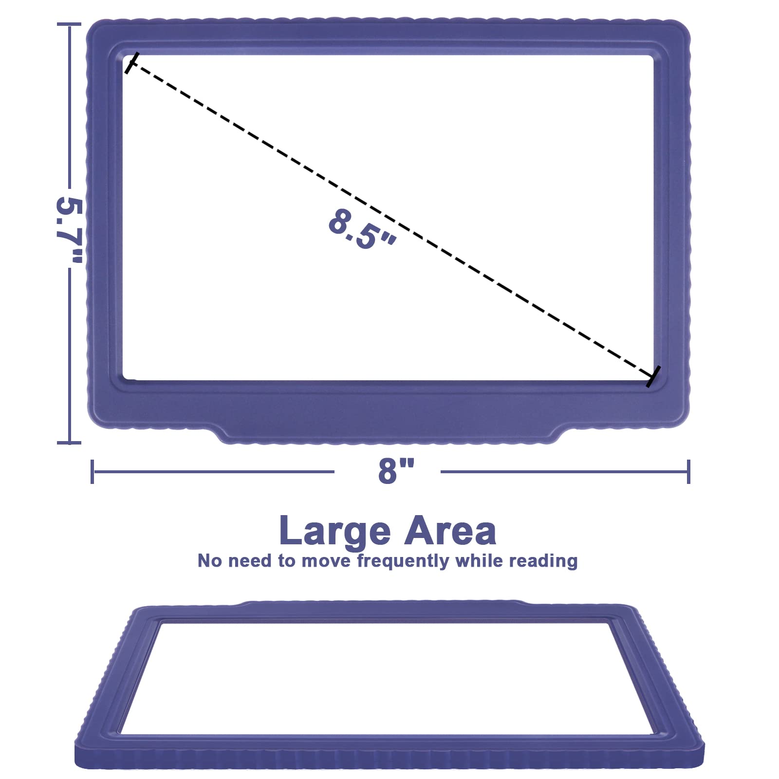 5X Full-Page Magnifying Glass for Reading, Handheld Lightweight Magnifier Provide Large Page Viewing Area Perfect for Reading Small Prints and Low Vision Person,Blue