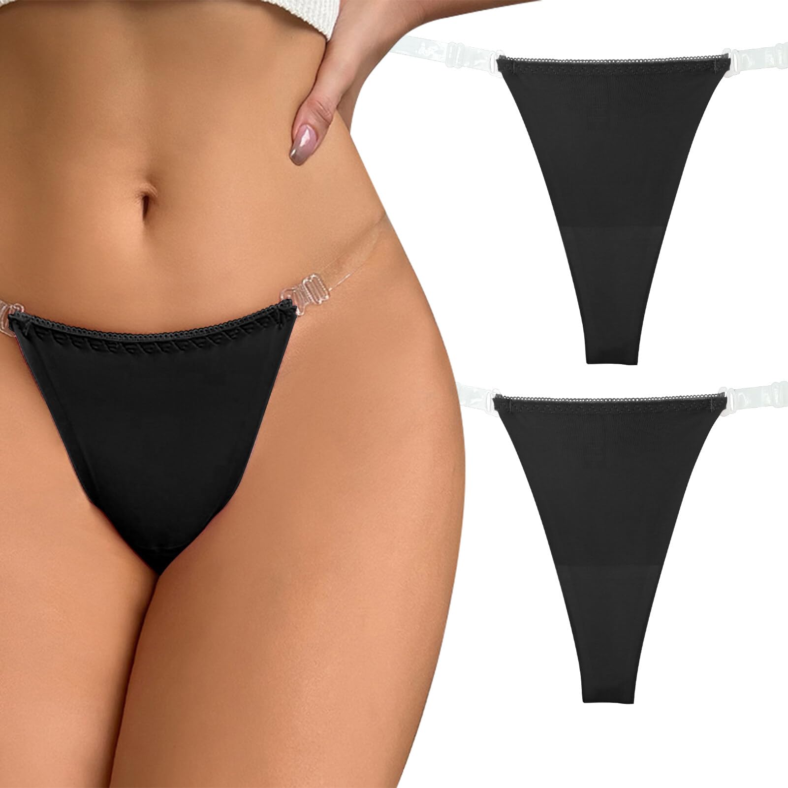 String en soie glacée FEOYA ultra doux avec sangle transparente - 7