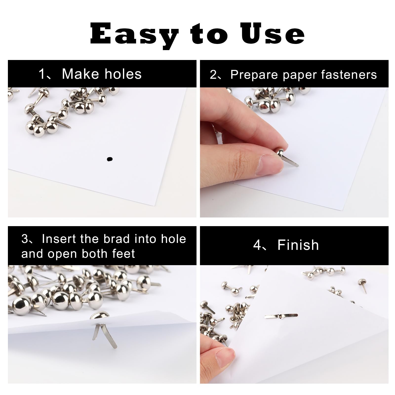 Fermacampioni Scrapbooking 200 Pezzi 8x16 mm Metallo per Carta DIY