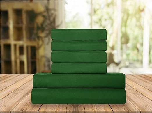 Elegant Comfort Luxury Soft Bed Sheets 1500 Premium Hotel Quality Microfiber Softness Wrinkle and Fade Resistant (6-Piece) Bedding Set, California King, Hunter Green
