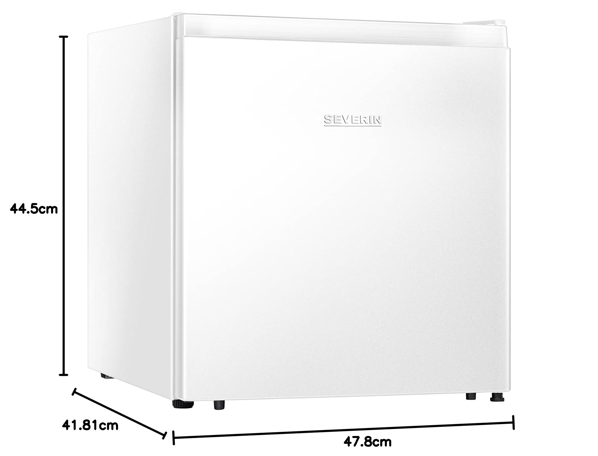 SEVERIN Mini Frigo Bianco, 45 Litri, Scomparto Freddo 6L, Silenzioso (40 dB), Compressore, Classe E, Porta Reversibile, Portabottiglie 2L, 50,0 x 44,5 x 46,8 cm - KB 8884