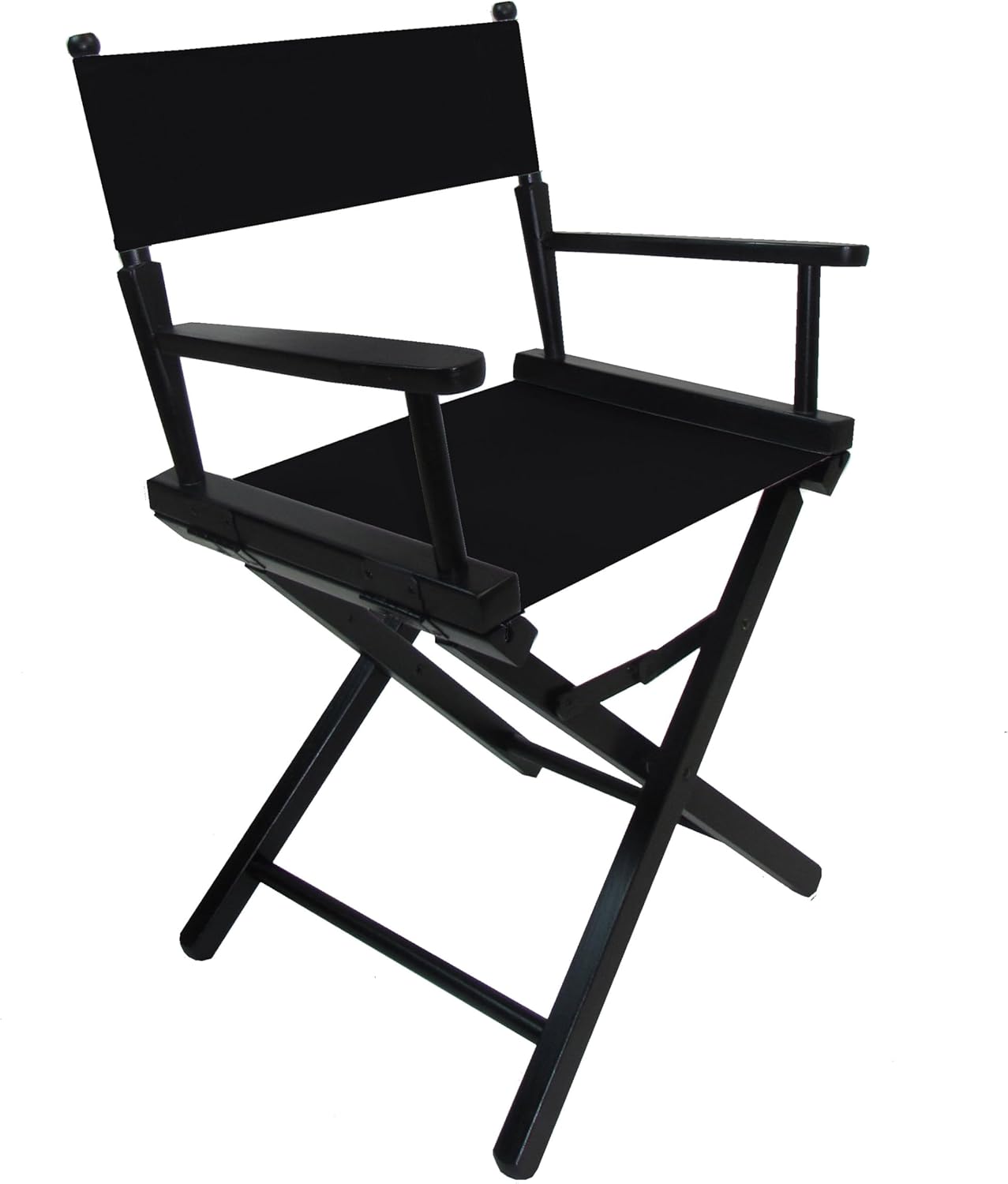 TLT 18" Table Height Folding Director’s Chair – Black Frame – Personalized/Imprinting – Contemporary Style - Black Canvas