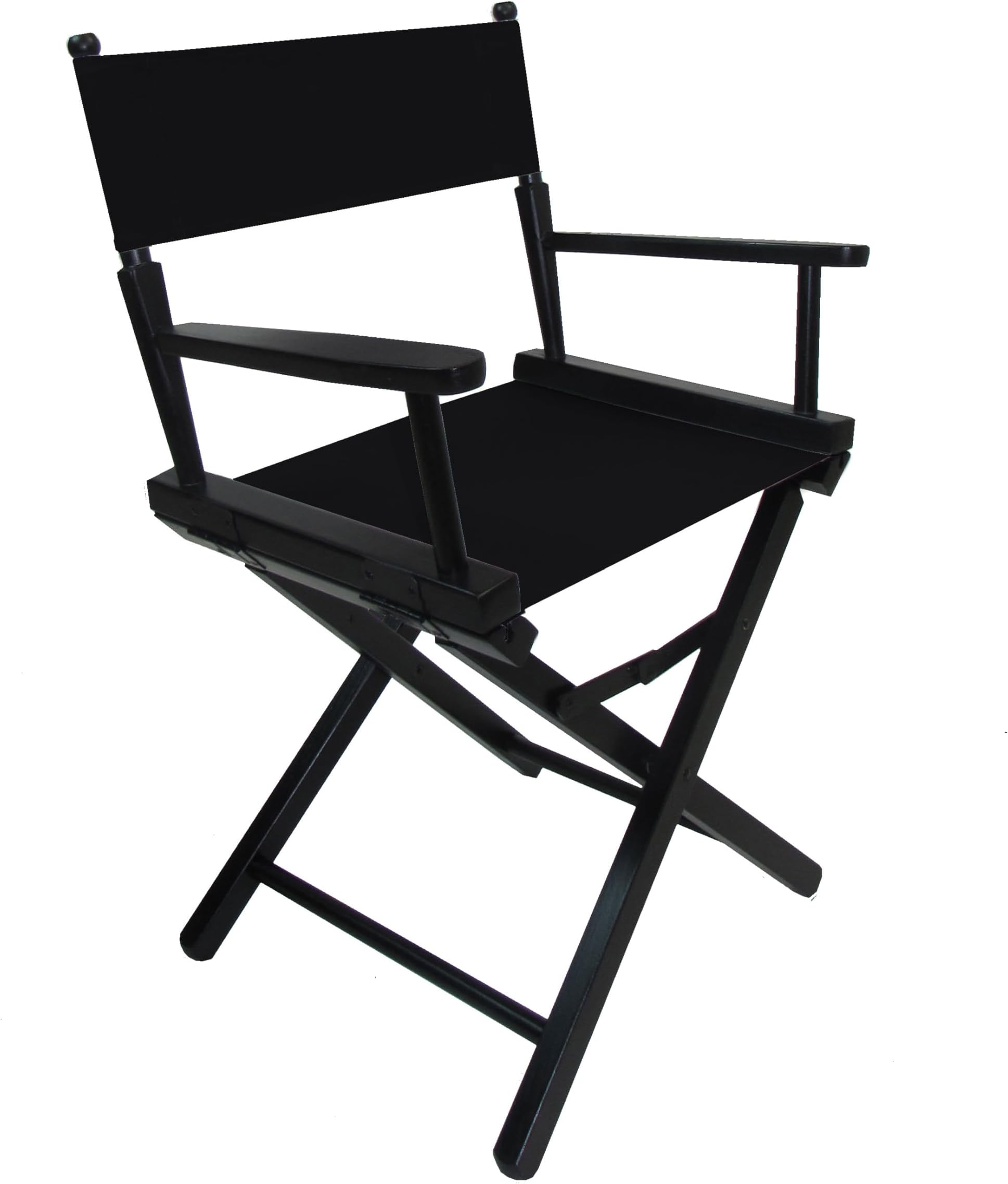 TLT 18" Table Height Folding Director’s Chair – Black Frame – Personalized/Imprinting – Contemporary Style - Black Canvas