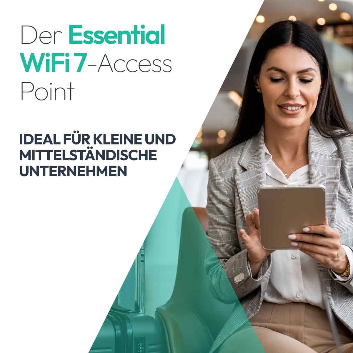NETGEAR - Access point dual band Insight Managed PoE+ WiFi 7 (WBE700) – Velocità a 3,6 Gbps (BE3600) - Copertura fino a 160 m2, 75 dispositivi client - WPA3 -