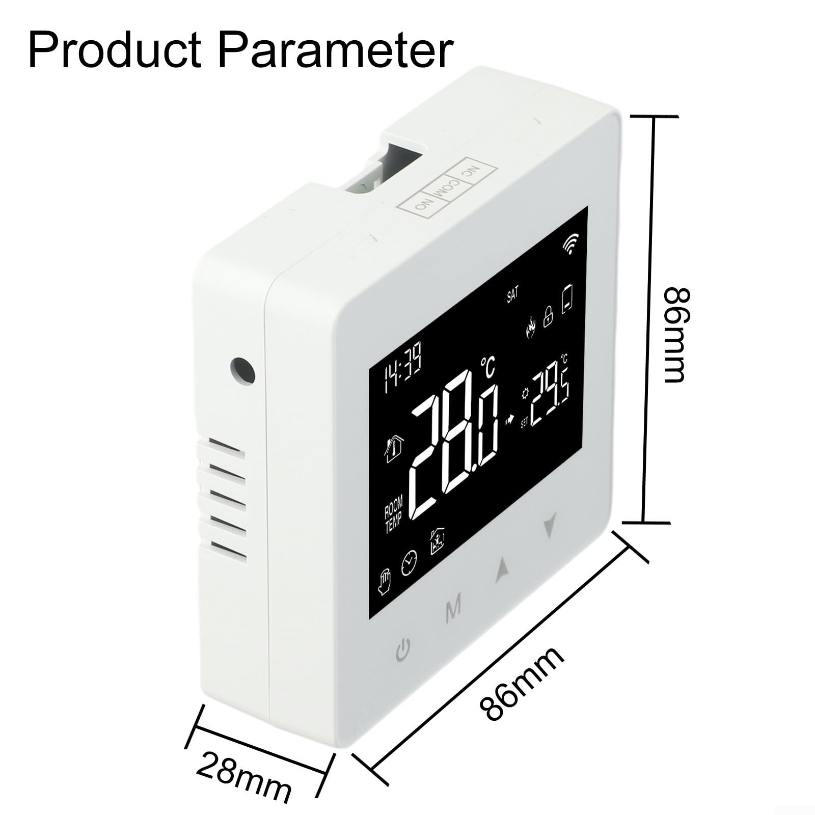 per TUYA Wifi Termostato, Termostato Termostato Intelligente Programmabile, Cronotermostato Smart Compatibile con Alexa e Home, Alimentazione a Batterie, Bianco