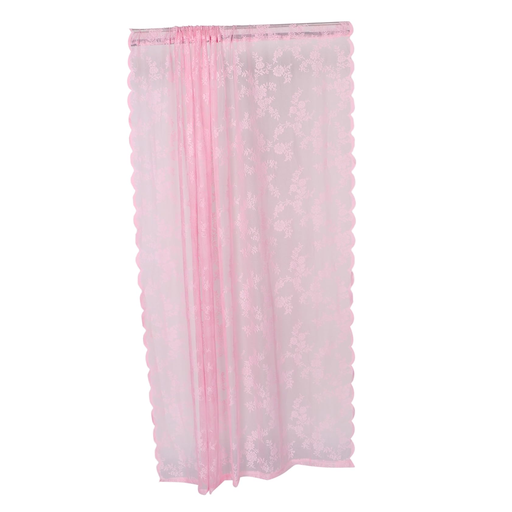 Rideaux de cuisine en dentelle rose florale au style bohème chic
