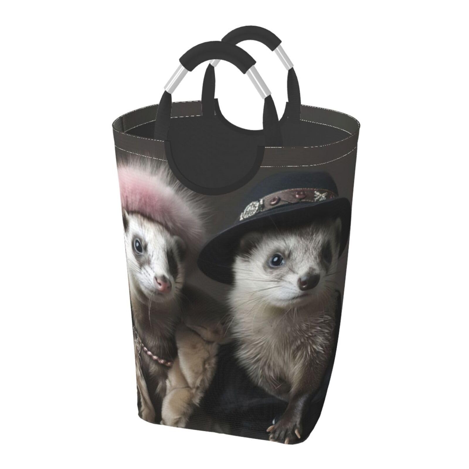 Grand sac à linge pliable furets panier à linge dortoir avec poignée aluminium