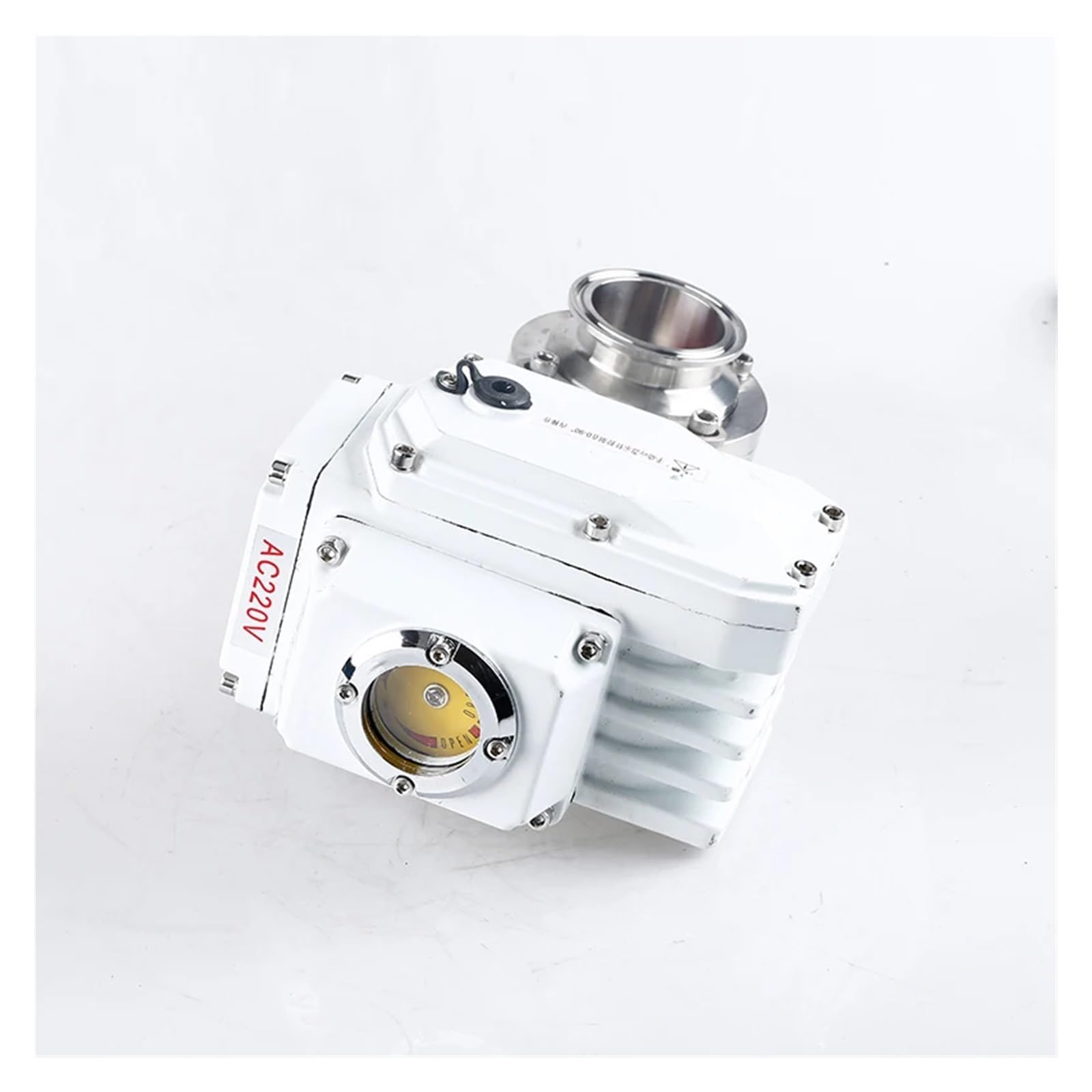 Válvula de Mariposa Sanitaria de Acero Inoxidable 304 con actuador eléctrico, de 19-76 mm, con Abrazadera Triple de 1,5", 2", 2,5" y 3".(OD32mm x TC50.5)