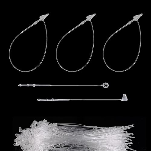 1000 sujetadores de etiquetas para colgar precios, pines de bloqueo a presión de 5 pulgadas, etiquetas de plástico para marcas de ropa, bolsa de