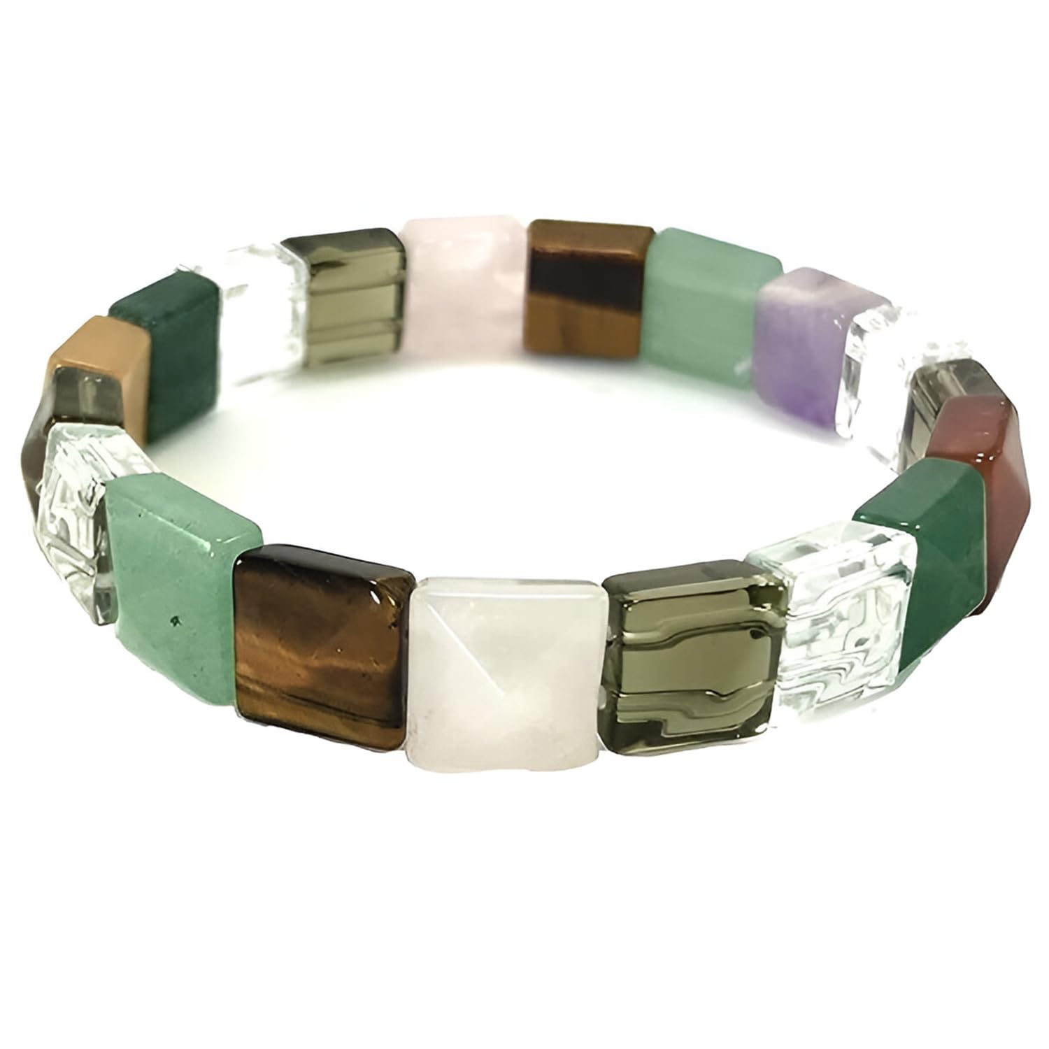 Buy numeroastro Natural 7 Chakra Stone Pyramid Bracelet