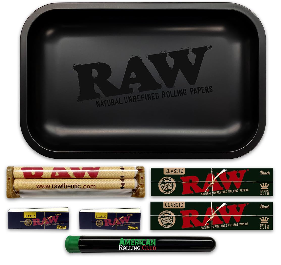 RAW Matte Murder'd Tray Combo | Includes (2) King Size Slim RAW Black Papers, (2) Black Tips, Tray, 110mm & ARC Saver