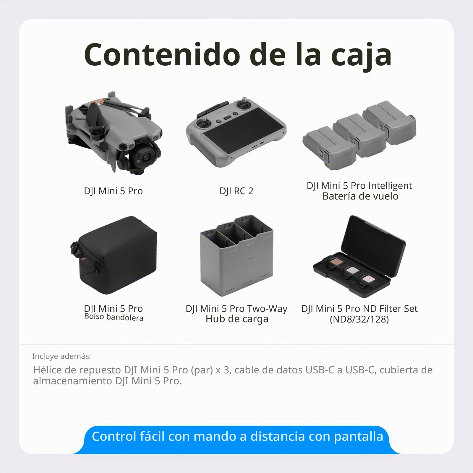 DJI Mini 5 Pro Fly More Combo con control remoto DJI RC 2