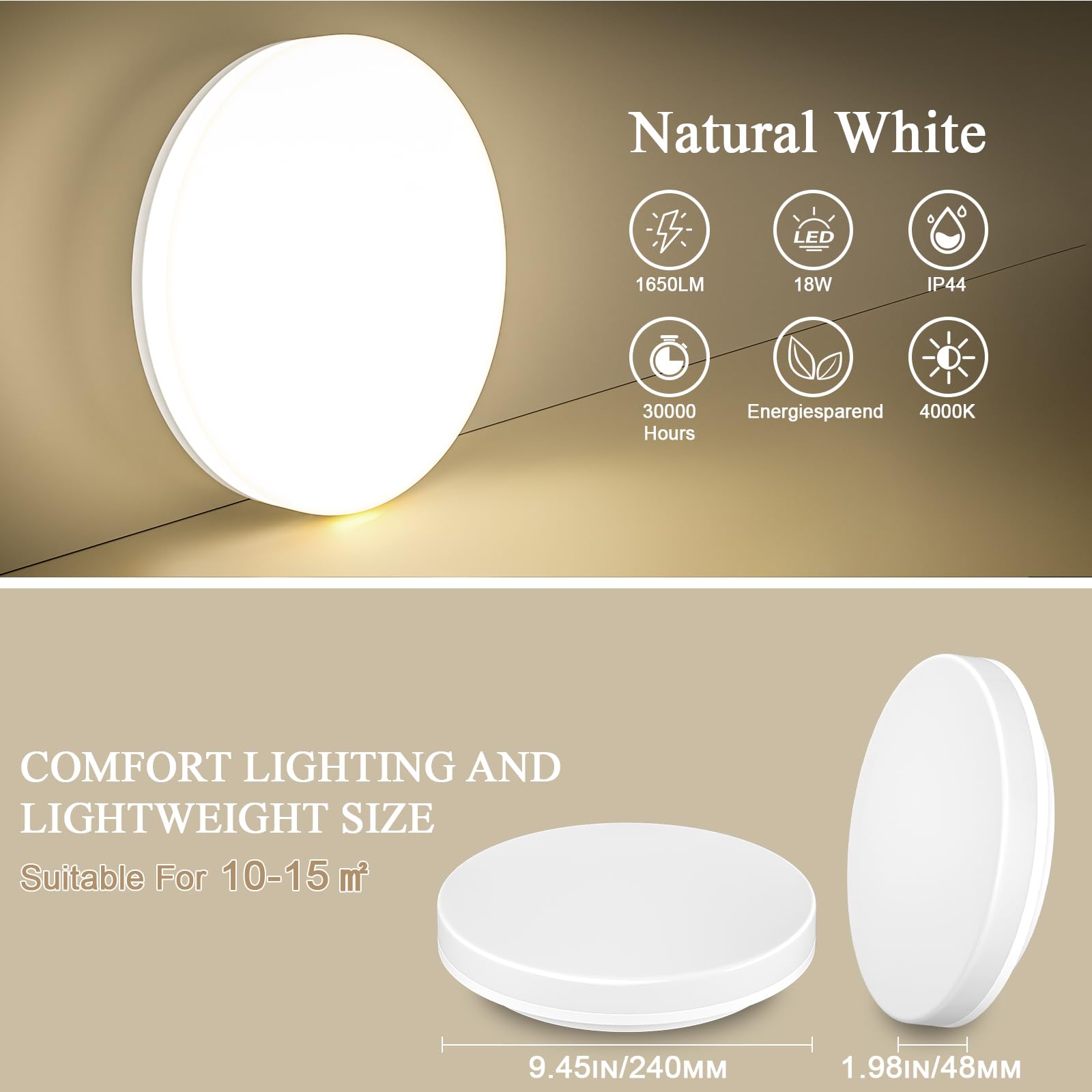 Regleta led 18w 1800lm 60cm 6500k de garza Regleta led 18w 1800lm 60cm 6500k de garza