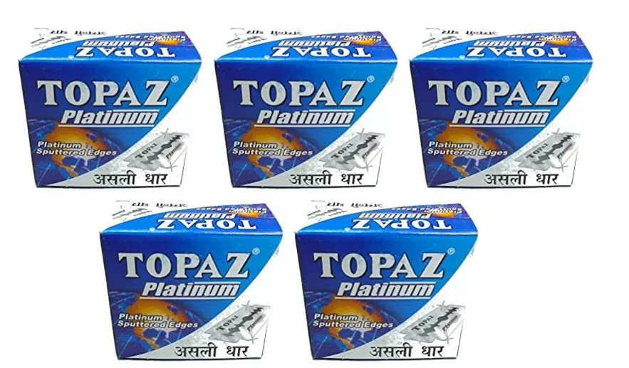 Topaz Platinum Double Edge Men Razor Blades - Pack Of 50|Pack Of 5 (B0C3CLSSN5) Amazon Price History, Amazon Price Tracker