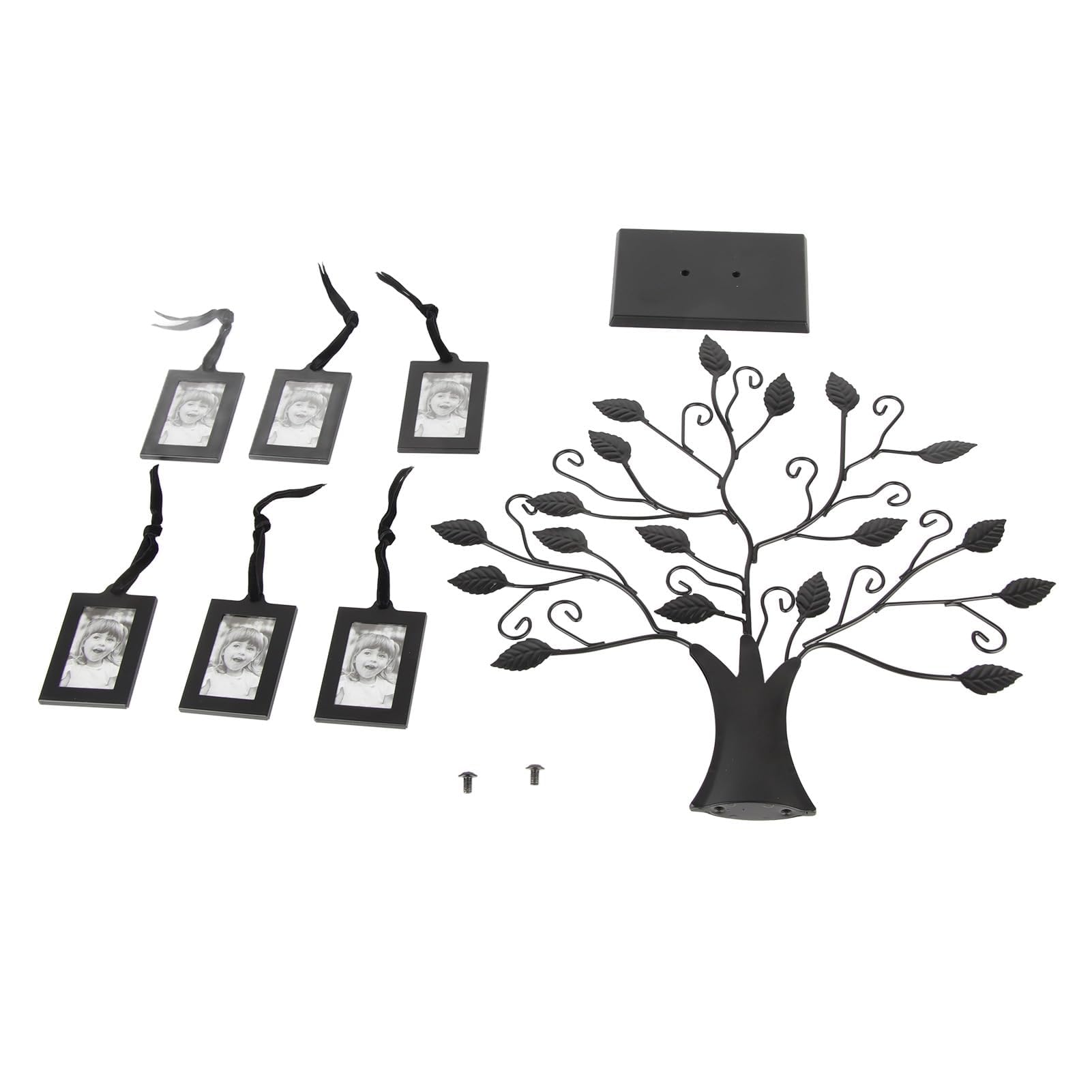 Arbre D'affichage de Photos de Famille avec 6/12 Cadres de Photo, Décoration de Table en Métal pour les Proches (Petit Avec 6 cadres photo de 6,4 * 4,6 cm)