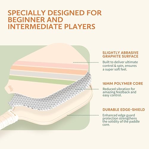 Vista 96 de Juego de 2/4 palas de pickleball aprobadas por USAPA, raqueta de pickleball de grafito/fibra de vidrio, 2 raquetas de pickleball, 4 bolas y 1 bolsa