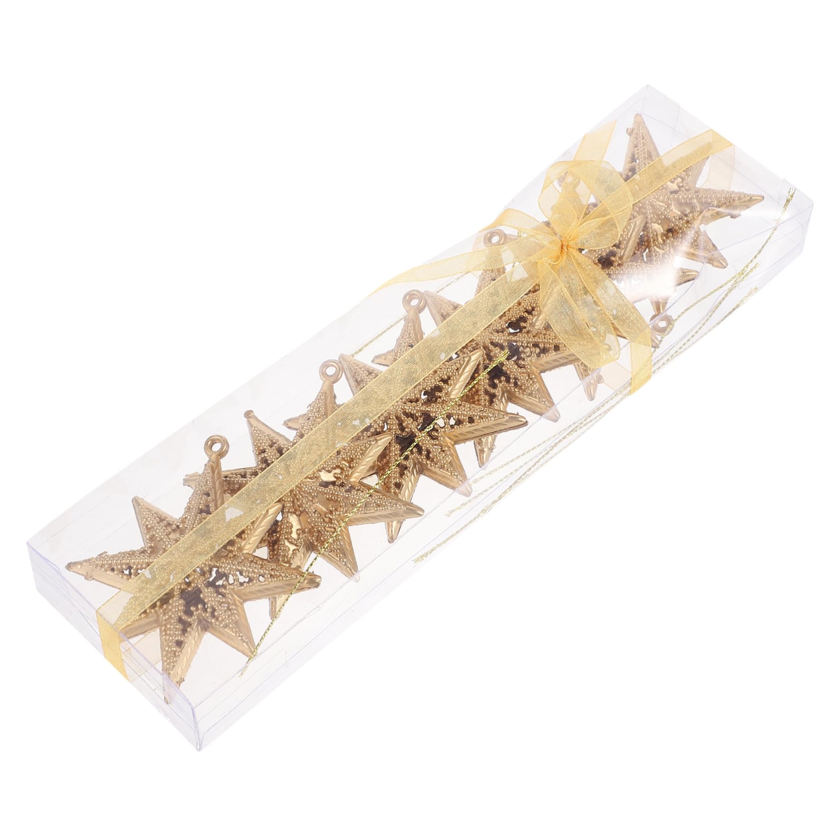 Cabilock 5 Set Ciondolo Stella Dorata Decorazione Superiore Dell'albero Di Natale Pendenti Dell'albero Di Natale D'oro Pendenti Natalizi Ciondolo Natalizio Decorazioni Natalizie 6 Pezzi * 5