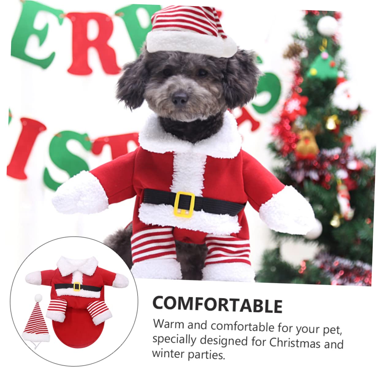 INOOMP 3juegos Traje De Navidad para Mascotas Ropa De Disfraz para Perros y Gatos y Cómoda para Fiestas y Celebraciones De Invierno
