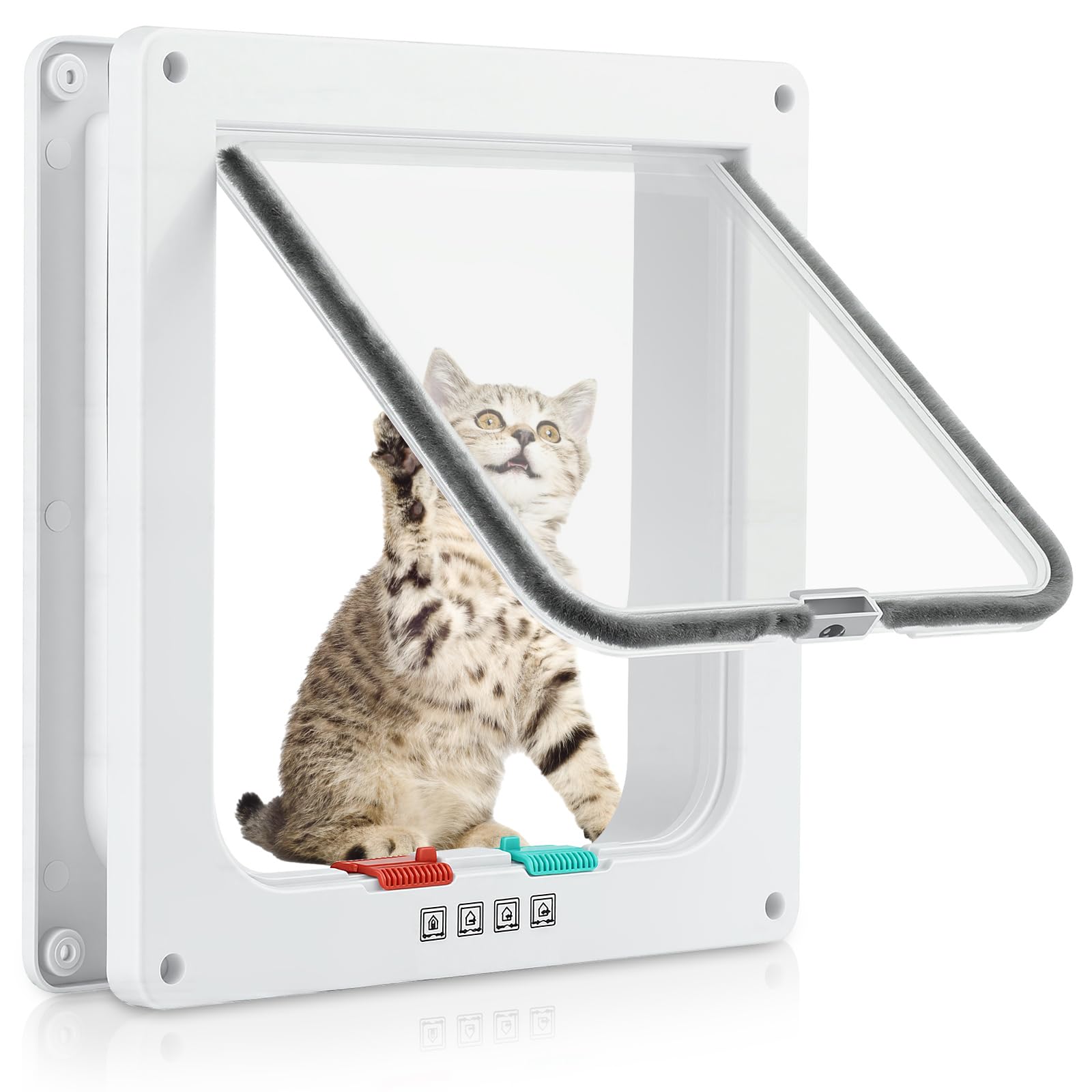 Photo 1 of Mkobon Cat Door White 4-Way Locking