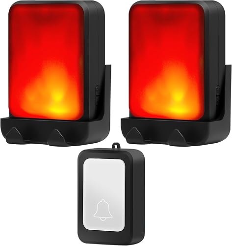 Timbre de puerta con 7 colores de luz brillante y 4 volúmenes, timbre inalámbrico de 600 pies, en el hogar/oficina, adecuado para personas mayores,